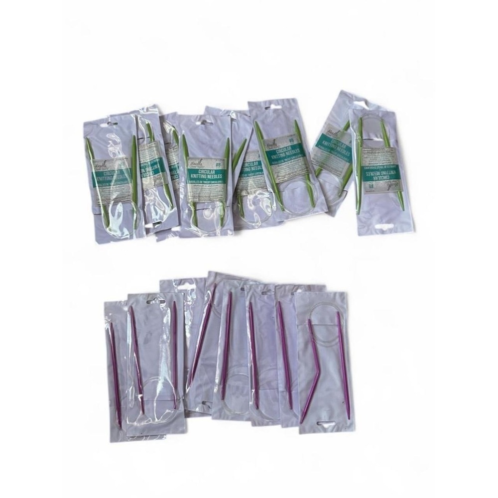 Circular Knitting Needles Lot #8 5mm Aluminum Craft Supply 31" Bundle DIY NWT OS